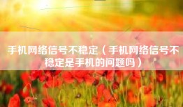 手机网络信号不稳定（手机网络信号不稳定是手机的问题吗）